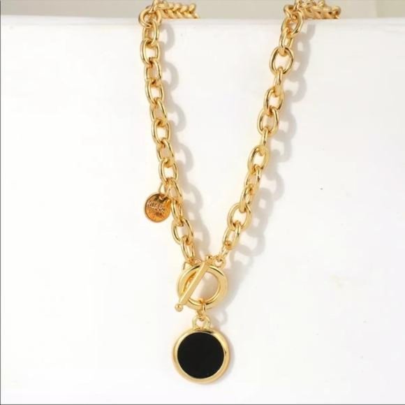 NEW 18K GOLD CHAIN TOGGLE NECKLACE, NICE NECKLACE, CUTE NECKLACE - Picture 9 of 10